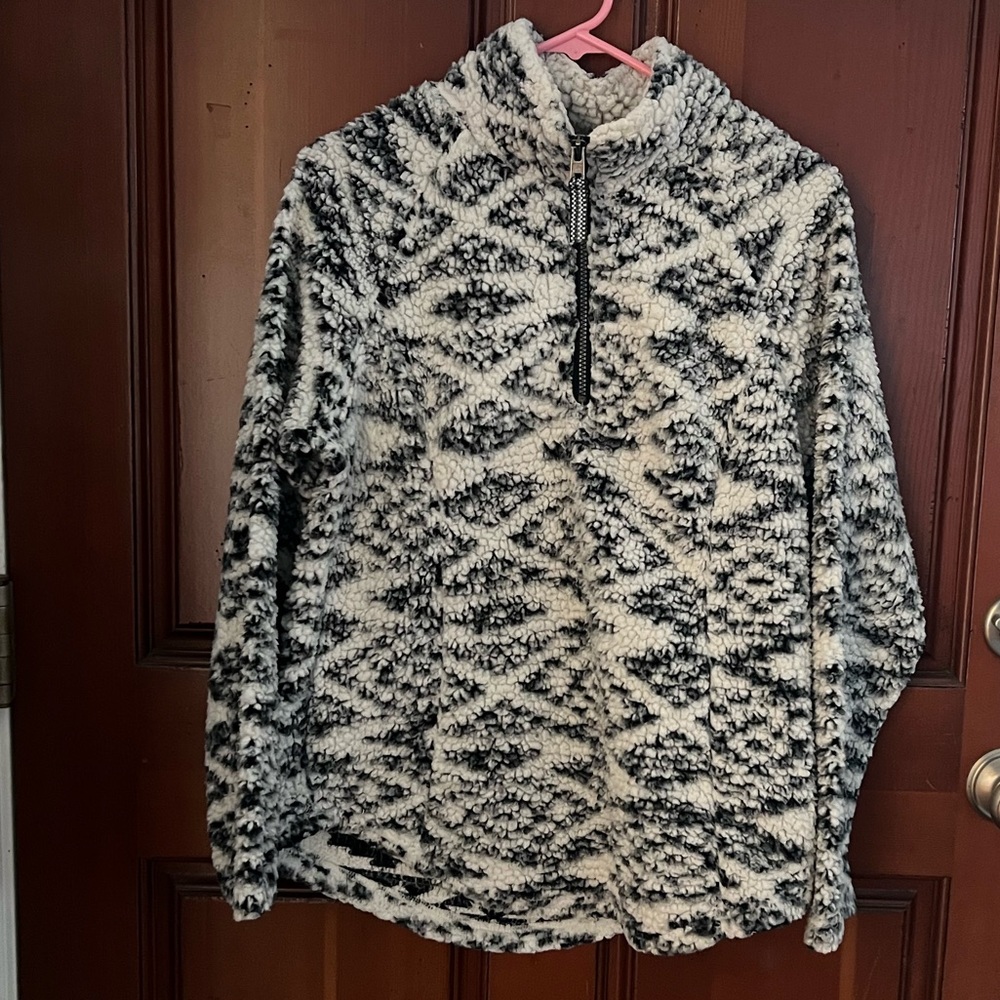 3/4 zip up cozy Sherpa jacket